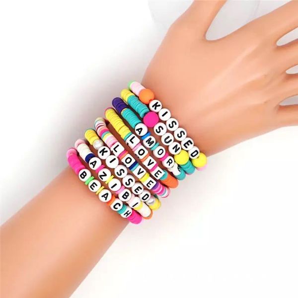 6mm rainbow polymer clay beads bracelet handmade european and american fashionable stylish outfit holiday beach style(the logistics price pl, Black
6mm rainbow polymer clay beads bracelet handmade european and american fashionable stylish outfit holiday beach style(the logistics price pl, Black