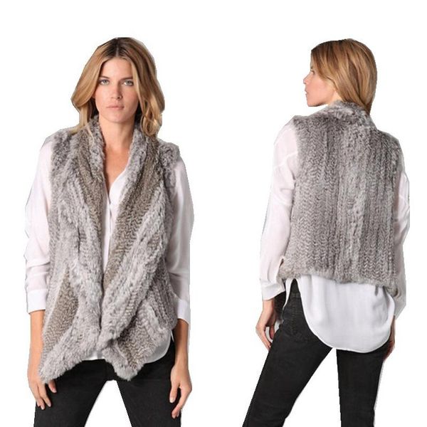 women's fur & faux autumn winter genuine real knitted cardigan vest lady waistcoat female gilet vf7002, Black
women's fur & faux autumn winter genuine real knitted cardigan vest lady waistcoat female gilet vf7002, Black