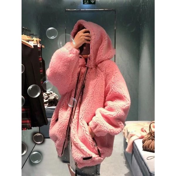 winter pink lambswool 11.7 thicken warm jacket coat women fashion casual loose hooded zipper pocket fleece overcoat outerwear women's j, Black;brown
winter pink lambswool 11.7 thicken warm jacket coat women fashion casual loose hooded zipper pocket fleece overcoat outerwear women's j, Black;brown