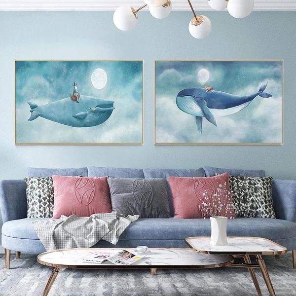 paintings nordic cartoon canvas painting big fish whale posters blue sky poster for kids room decor kindergarten cuadros
paintings nordic cartoon canvas painting big fish whale posters blue sky poster for kids room decor kindergarten cuadros