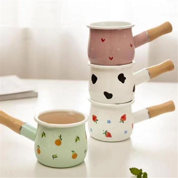 pans enamel milk pot with wooden handle gas stove induction cooke baby breakfast coffee saucepan cookware kitchen gadget 
pans enamel milk pot with wooden handle gas stove induction cooke baby breakfast coffee saucepan cookware kitchen gadget