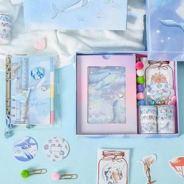 44pcs kawaii ocean starry sky diary journal pp transparent loose leaf notebook stationery set clips stickers tape gift box notepads, Purple;pink
44pcs kawaii ocean starry sky diary journal pp transparent loose leaf notebook stationery set clips stickers tape gift box notepads, Purple;pink