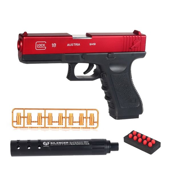 the new glock shell throwing bullet gun fire soft bullets, the m1911 pistol toy can be loaded and unloaded manually
the new glock shell throwing bullet gun fire soft bullets, the m1911 pistol toy can be loaded and unloaded manually