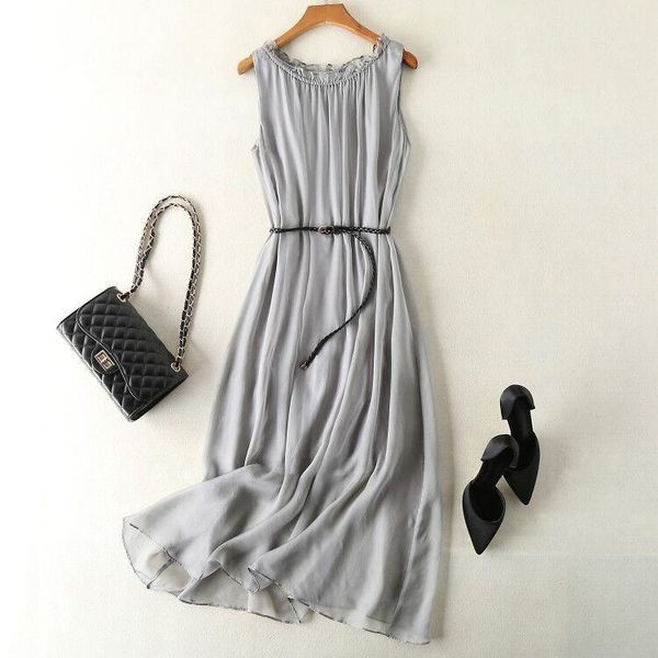 casual dresses summer 100% silk dress women boho maxi fashion ladies vintage elegant beach vestidos 22003, Black;gray
casual dresses summer 100% silk dress women boho maxi fashion ladies vintage elegant beach vestidos 22003, Black;gray