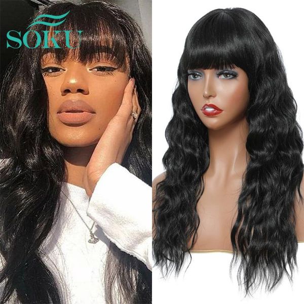 synthetic wigs with full bangs long water wave black color wig soku heat resistant fiber natural soft hairstyle for women
synthetic wigs with full bangs long water wave black color wig soku heat resistant fiber natural soft hairstyle for women