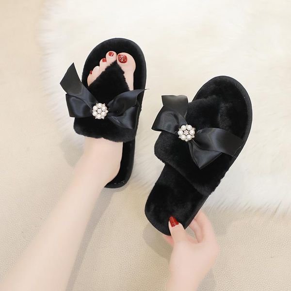 slippers indoor flip flops fur women 2021 winter house shoes woman home bow fluffy/plush/fuzzy slipper furry slides, Black
slippers indoor flip flops fur women 2021 winter house shoes woman home bow fluffy/plush/fuzzy slipper furry slides, Black
