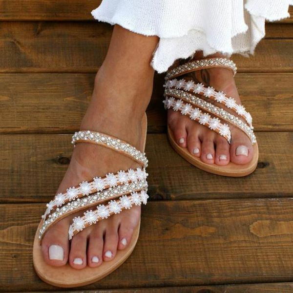 women summer boho style sandals female fashion floral white flat shoes sweet slip-on flip-flop casual hoilday beach d30, Black
women summer boho style sandals female fashion floral white flat shoes sweet slip-on flip-flop casual hoilday beach d30, Black