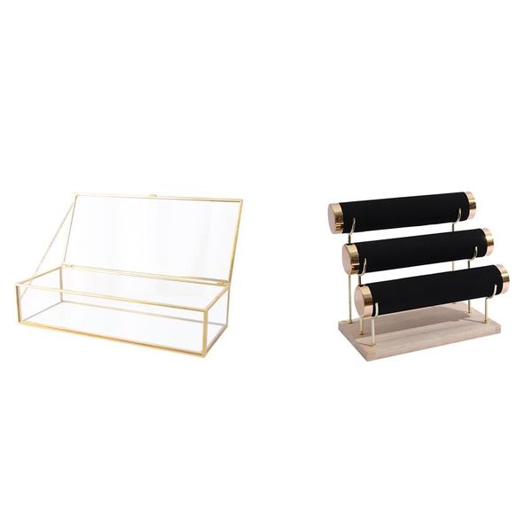 jewelry pouches, bags wooden bottom gold 3-layer watch storage rack black & simple rim glass box, Pink;blue
jewelry pouches, bags wooden bottom gold 3-layer watch storage rack black & simple rim glass box, Pink;blue