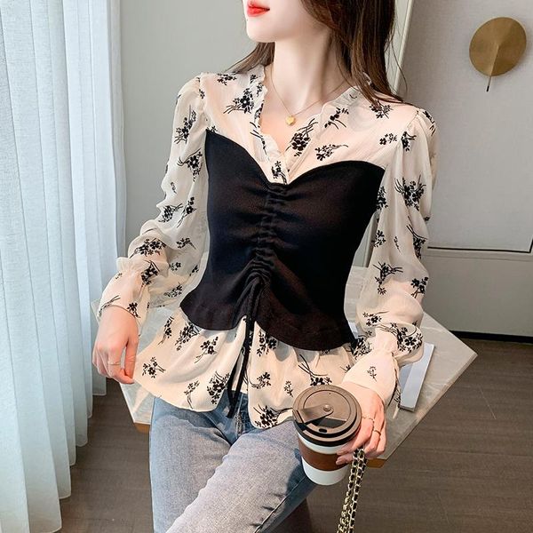 women's blouses & shirts coigarsam blouse women winter 2021 patchwork knitting print long sleeve straight v-neck black blusas womens a, White
women's blouses & shirts coigarsam blouse women winter 2021 patchwork knitting print long sleeve straight v-neck black blusas womens a, White