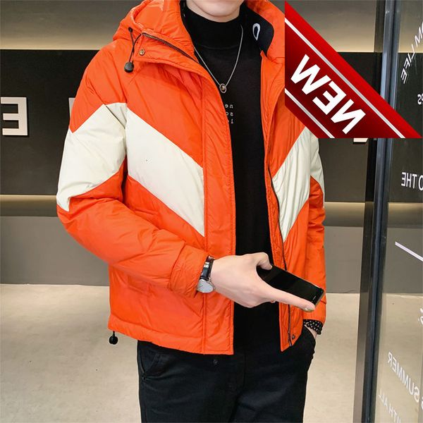 winter jackets mens contrast color down hooded short white duck streetwear warm clothing, Black
winter jackets mens contrast color down hooded short white duck streetwear warm clothing, Black