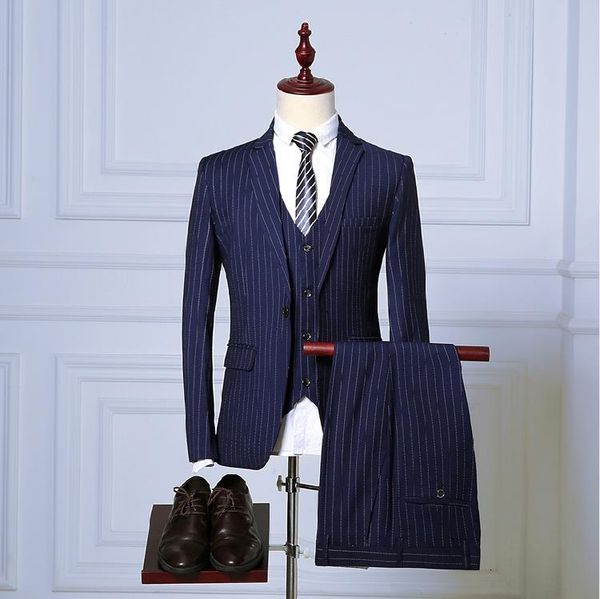 men's suits & blazers jacket+pants+vest blazer casual men fashion single breasted stripe dress wedding groom jacket, White;black
men's suits & blazers jacket+pants+vest blazer casual men fashion single breasted stripe dress wedding groom jacket, White;black