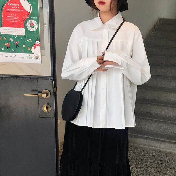 women's blouses & shirts autumn square collar solid color pleated design feeling white long-sleeved blouse loose all-match
women's blouses & shirts autumn square collar solid color pleated design feeling white long-sleeved blouse loose all-match