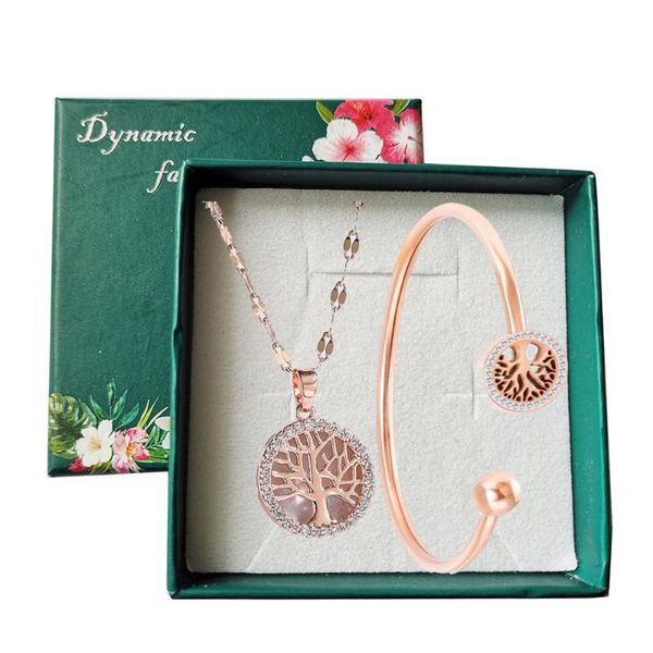 earrings & necklace non-fading stainless steel tree of life crystal ladies bracelet set, Silver
earrings & necklace non-fading stainless steel tree of life crystal ladies bracelet set, Silver