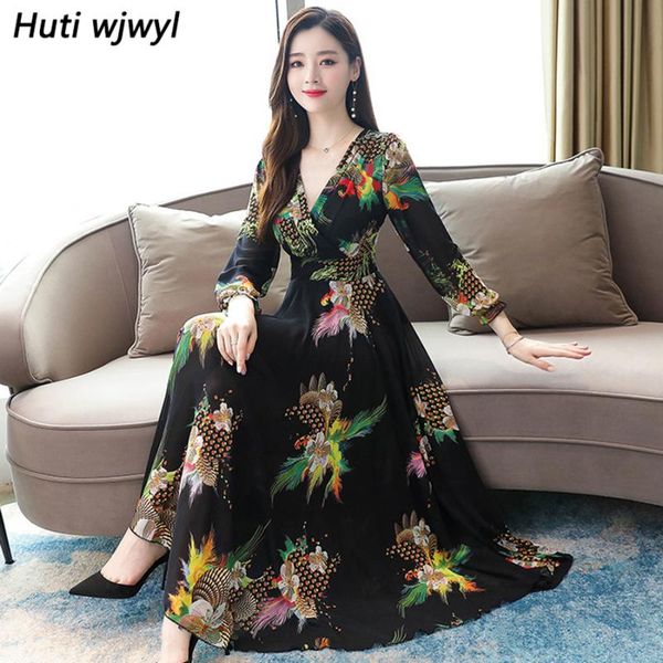 casual dresses 2021 vintage print long sleeve maxi autumn winter 3xl plus size chiffon dress elegant women bodycon party vestidos, Black;gray
casual dresses 2021 vintage print long sleeve maxi autumn winter 3xl plus size chiffon dress elegant women bodycon party vestidos, Black;gray