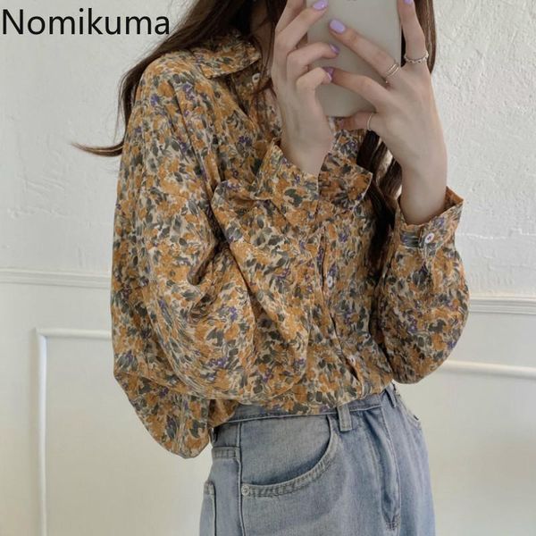 women's blouses & shirts nomikuma floral printed long sleeve blouse turn down collar single breasted casual korean fashion retro blusa, White
women's blouses & shirts nomikuma floral printed long sleeve blouse turn down collar single breasted casual korean fashion retro blusa, White