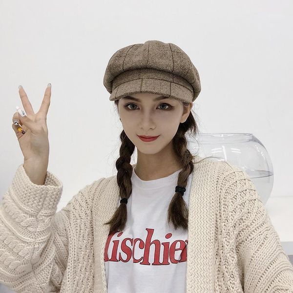 japanese korean version of literature and art retro woolen plaid beret match british artist hat female octagonal tide berets, Blue;gray
japanese korean version of literature and art retro woolen plaid beret match british artist hat female octagonal tide berets, Blue;gray