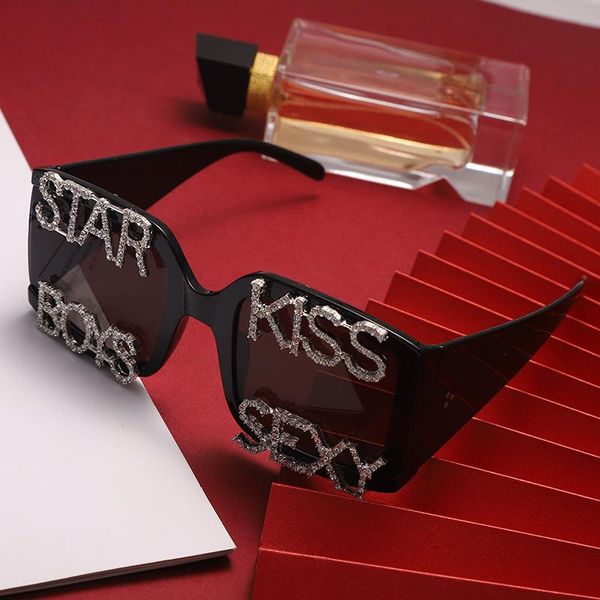 sunglasses fashion luxury for party star boys kiss design glasses square stylish shades, White;black
sunglasses fashion luxury for party star boys kiss design glasses square stylish shades, White;black