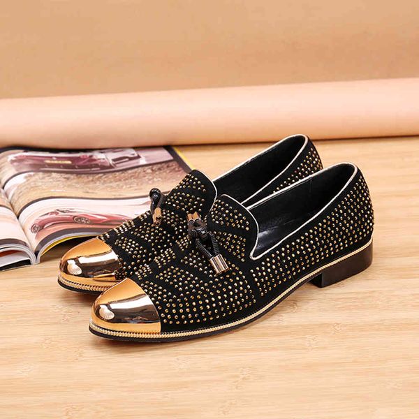 dress shoes model luxury brand business party men's casual shoes red diamond water drill nail rivet flat chy4, Black
dress shoes model luxury brand business party men's casual shoes red diamond water drill nail rivet flat chy4, Black