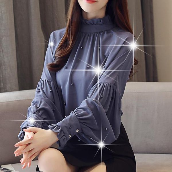 women's blouses & shirts 2021 arrival spring autumn vintage stand collar nail bead female chic butterfly long sleeve solid m194, White
women's blouses & shirts 2021 arrival spring autumn vintage stand collar nail bead female chic butterfly long sleeve solid m194, White