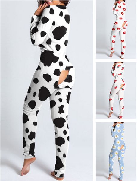 women's jumpsuits & new women designer button flip pajamas printed long sleeve home clothes jumpsuit fashion autumn and wint, Black;white 
women's jumpsuits & new women designer button flip pajamas printed long sleeve home clothes jumpsuit fashion autumn and wint, Black;white