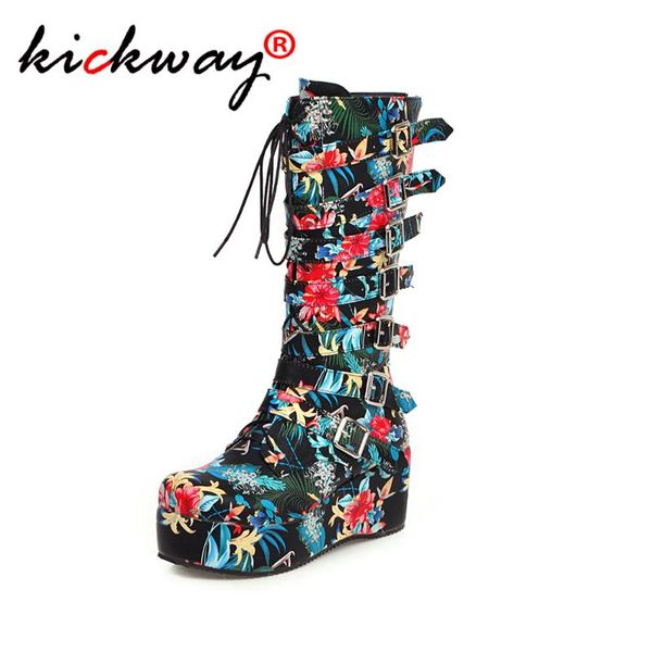 boots women round toe print flower buckle strap pu leather mid calf botines luxury botas mujer plus size 34-46, Black
boots women round toe print flower buckle strap pu leather mid calf botines luxury botas mujer plus size 34-46, Black