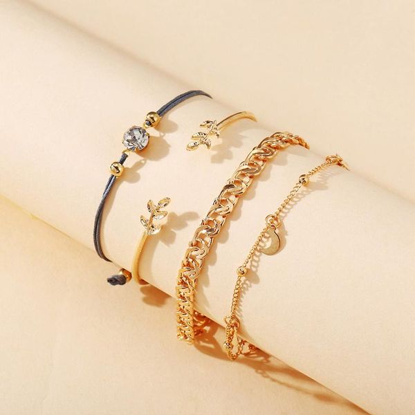 link, chain 4pcs/lot simple rhinestone alloy bangles bracelet for women geometric retro charm pulseira fashion jewelry, Black
link, chain 4pcs/lot simple rhinestone alloy bangles bracelet for women geometric retro charm pulseira fashion jewelry, Black