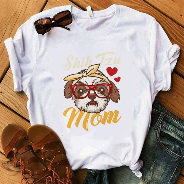 xi tzu mom harajuku turban women t shirts print fashion cartoon dog graphic short sleeve top, White
xi tzu mom harajuku turban women t shirts print fashion cartoon dog graphic short sleeve top, White