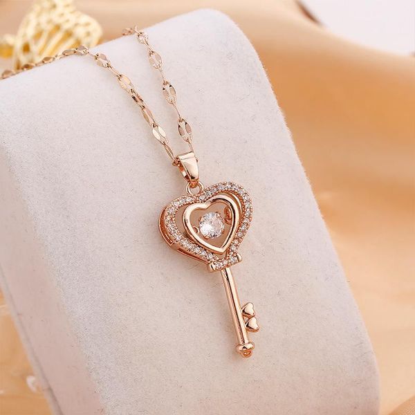 pendant necklaces heart-shaped key neck chain stainless steel jewelry 2021 korean fashion women initial wholesale items, Silver
pendant necklaces heart-shaped key neck chain stainless steel jewelry 2021 korean fashion women initial wholesale items, Silver