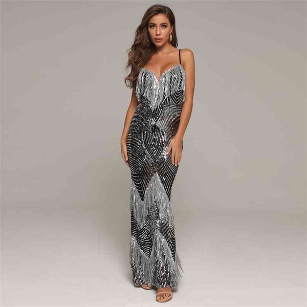 women's summer maxi sequins sundress spaghetti strap tassel club celebrity evening runway party lady dresses 210507, Black;gray
women's summer maxi sequins sundress spaghetti strap tassel club celebrity evening runway party lady dresses 210507, Black;gray