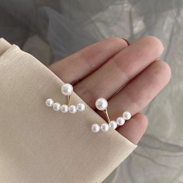 dangle & chandelier women's elegant pearl pendant back hanging gold earrings in 2021 korean fashion jewelry student simple ear accessor, Silver
dangle & chandelier women's elegant pearl pendant back hanging gold earrings in 2021 korean fashion jewelry student simple ear accessor, Silver