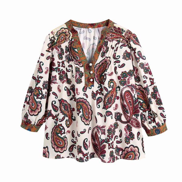 summer women paisley printed blouse v-neck shirt chic lady vintage casual clothes 210517, White
summer women paisley printed blouse v-neck shirt chic lady vintage casual clothes 210517, White