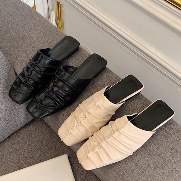 slippers luxury women designer flats casual slip on mules fashion pleated outdoor slipper shoes flat heels woman slides, Black
slippers luxury women designer flats casual slip on mules fashion pleated outdoor slipper shoes flat heels woman slides, Black
