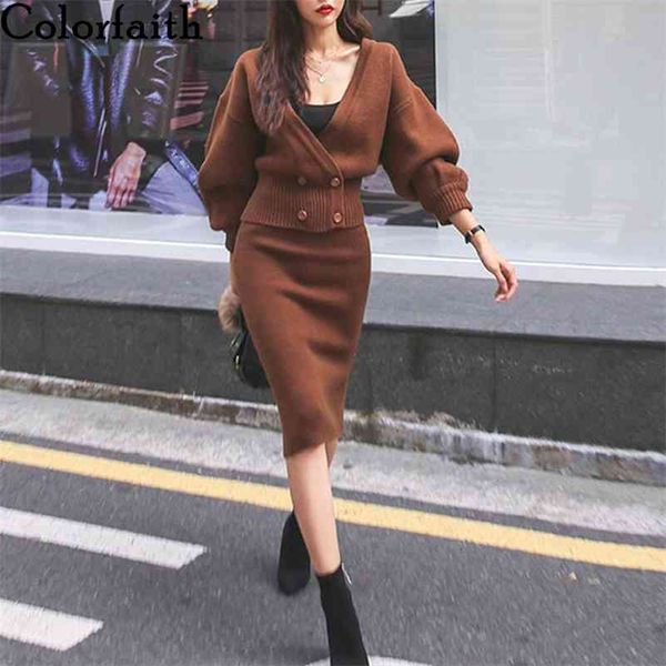 autumn winter woman sets two piece set v-neck cardigans skirts knitting minimalist casual style ws991 210416, White 
autumn winter woman sets two piece set v-neck cardigans skirts knitting minimalist casual style ws991 210416, White