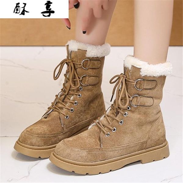 boots 2021 women winter snow fashion warm plush platform boot lace up ankle suede female botas mujer, Black
boots 2021 women winter snow fashion warm plush platform boot lace up ankle suede female botas mujer, Black
