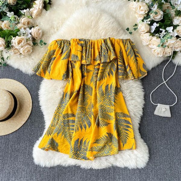 singreiny women retro print mini dress korean slash neck ruffles a-line dresses summer off shoulder beach short dress 210419, Black;gray
singreiny women retro print mini dress korean slash neck ruffles a-line dresses summer off shoulder beach short dress 210419, Black;gray