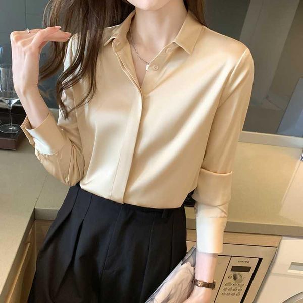 women's blouses & shirts spring 2021 advanced acetic acid satin shirt design, White
women's blouses & shirts spring 2021 advanced acetic acid satin shirt design, White