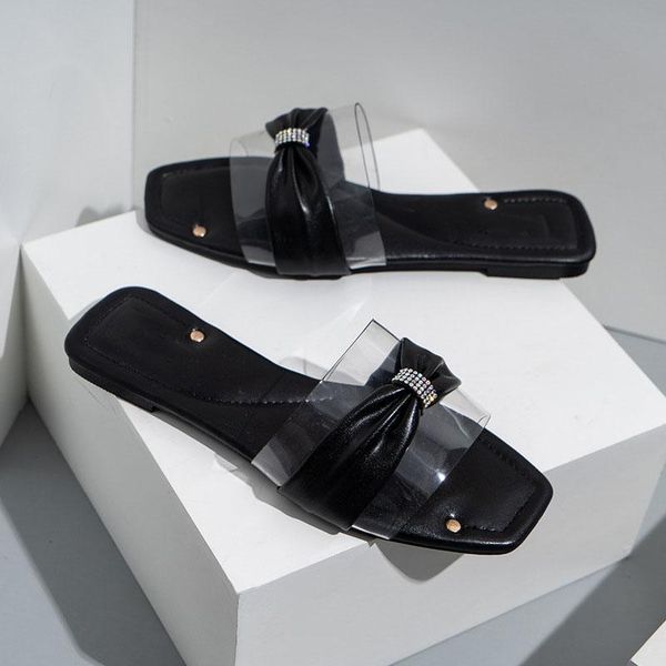 big size women slippers square toe transparent pvc ladies flat slides crystal bling female outdoor beach flip flops woman shoes, Black
big size women slippers square toe transparent pvc ladies flat slides crystal bling female outdoor beach flip flops woman shoes, Black