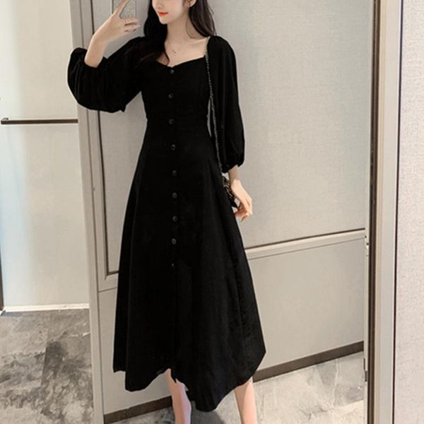 casual dresses 2021 spring and autumn ladies fashion large size square collar retro dress was thin long-sleeved tide, Black;gray
casual dresses 2021 spring and autumn ladies fashion large size square collar retro dress was thin long-sleeved tide, Black;gray