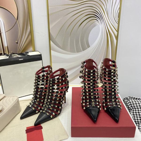 dress shoes gladiator sandals women summer autumn pointed toe rivets hollow thin high heels gesigner leather zapatillas mujer, Black
dress shoes gladiator sandals women summer autumn pointed toe rivets hollow thin high heels gesigner leather zapatillas mujer, Black