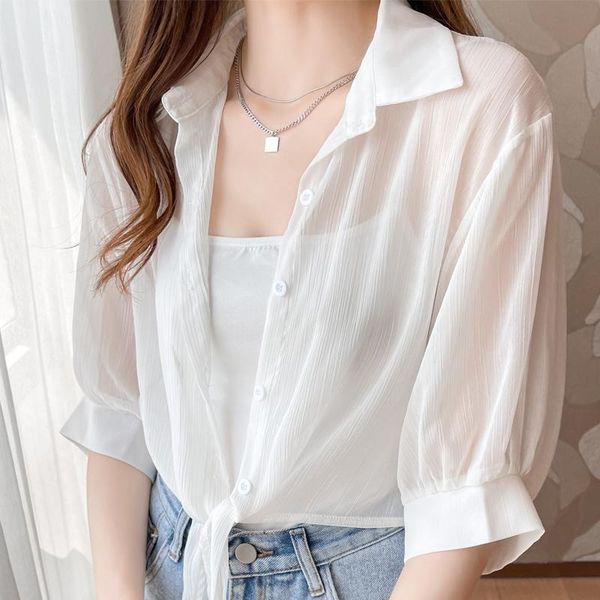 women's t-shirt small shawl coat thin 2021 summer waistcoat versatile chiffon sun protection clothing short outer wear shirt, White
women's t-shirt small shawl coat thin 2021 summer waistcoat versatile chiffon sun protection clothing short outer wear shirt, White