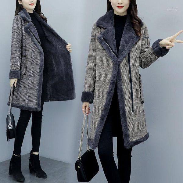 women's down & parkas autumn winter women outerwear thick warm jacket imitation lamb velvet plaid slim jackets female1, Black
women's down & parkas autumn winter women outerwear thick warm jacket imitation lamb velvet plaid slim jackets female1, Black