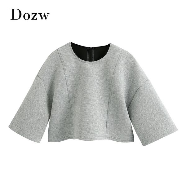 loose batwing sleeve gray sweatshirt women o neck pleated cropped back zipper chic pullover hoodies female summer 210414, Black
loose batwing sleeve gray sweatshirt women o neck pleated cropped back zipper chic pullover hoodies female summer 210414, Black