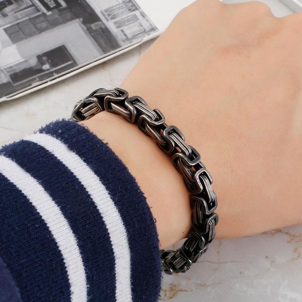 link, chain european and american titanium steel square bracelet fashion tide male black stainless buckle
link, chain european and american titanium steel square bracelet fashion tide male black stainless buckle