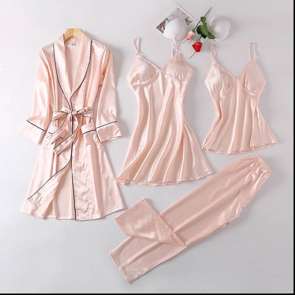 4pc nightwear sleep set women sleepwear v neck pajamas suit kimono robe gown solid spring lingerie nightshirts bathrobe homewear, Black;red
4pc nightwear sleep set women sleepwear v neck pajamas suit kimono robe gown solid spring lingerie nightshirts bathrobe homewear, Black;red