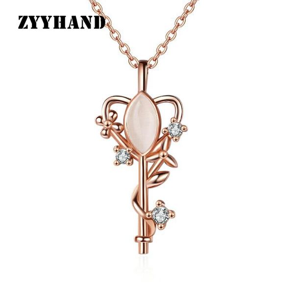pendant necklaces rose-gold women key necklace zircon girl party romantic wedding engagement neck jewelry, Silver
pendant necklaces rose-gold women key necklace zircon girl party romantic wedding engagement neck jewelry, Silver