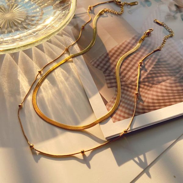 chains stainless steel two layers necklace for ladies trendy engagement jewelry accessories thick chain korean fashion, Silver
chains stainless steel two layers necklace for ladies trendy engagement jewelry accessories thick chain korean fashion, Silver
