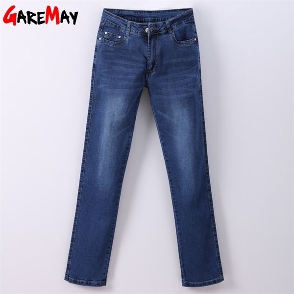 garemay women jean slim femme pantalona spring straight high waist ladies jeans plus size denim clothing cotton pants 907 210809, Blue 
garemay women jean slim femme pantalona spring straight high waist ladies jeans plus size denim clothing cotton pants 907 210809, Blue