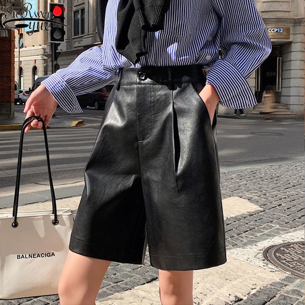 baggy women shorts high waist wide leg pants for pu leather 's clothing summer 10995 210427, White;black
baggy women shorts high waist wide leg pants for pu leather 's clothing summer 10995 210427, White;black