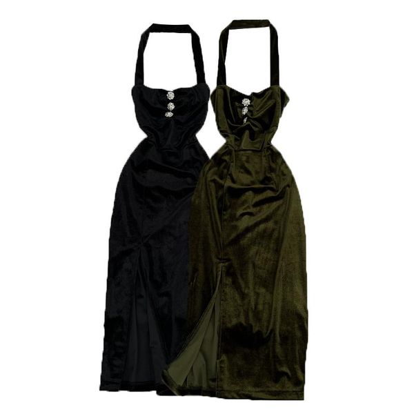 casual dresses velvet elegant vintage long party dress female scheming hanging neck slim black midi slit bag hip women clothing, Black;gray
casual dresses velvet elegant vintage long party dress female scheming hanging neck slim black midi slit bag hip women clothing, Black;gray
