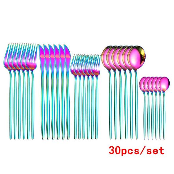 6pcs/30pcs rainbow cutlery set main knives forks spoons western dinnerware stainless steel tablweware sets
6pcs/30pcs rainbow cutlery set main knives forks spoons western dinnerware stainless steel tablweware sets